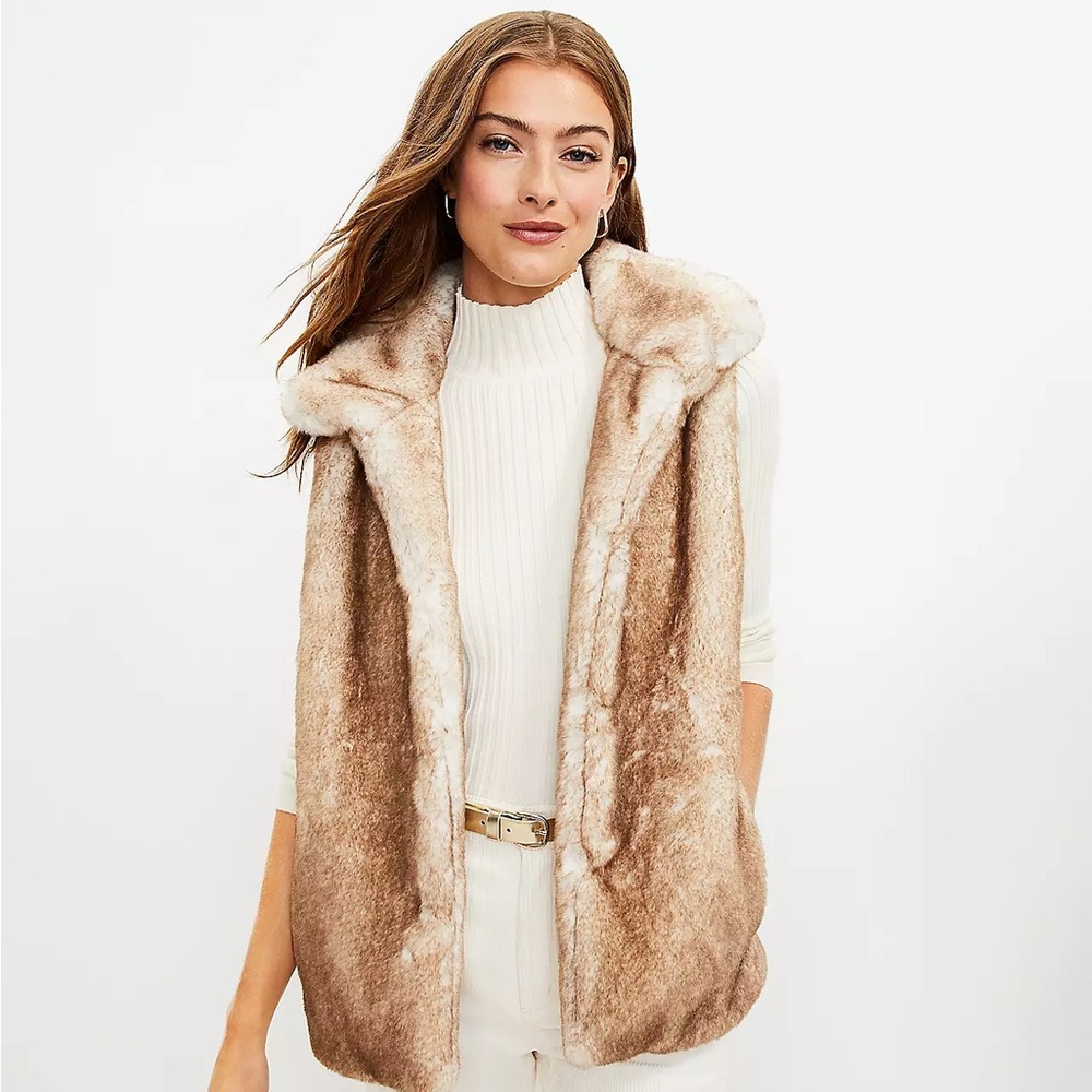 NWOT Loft Faux Fur Vest
